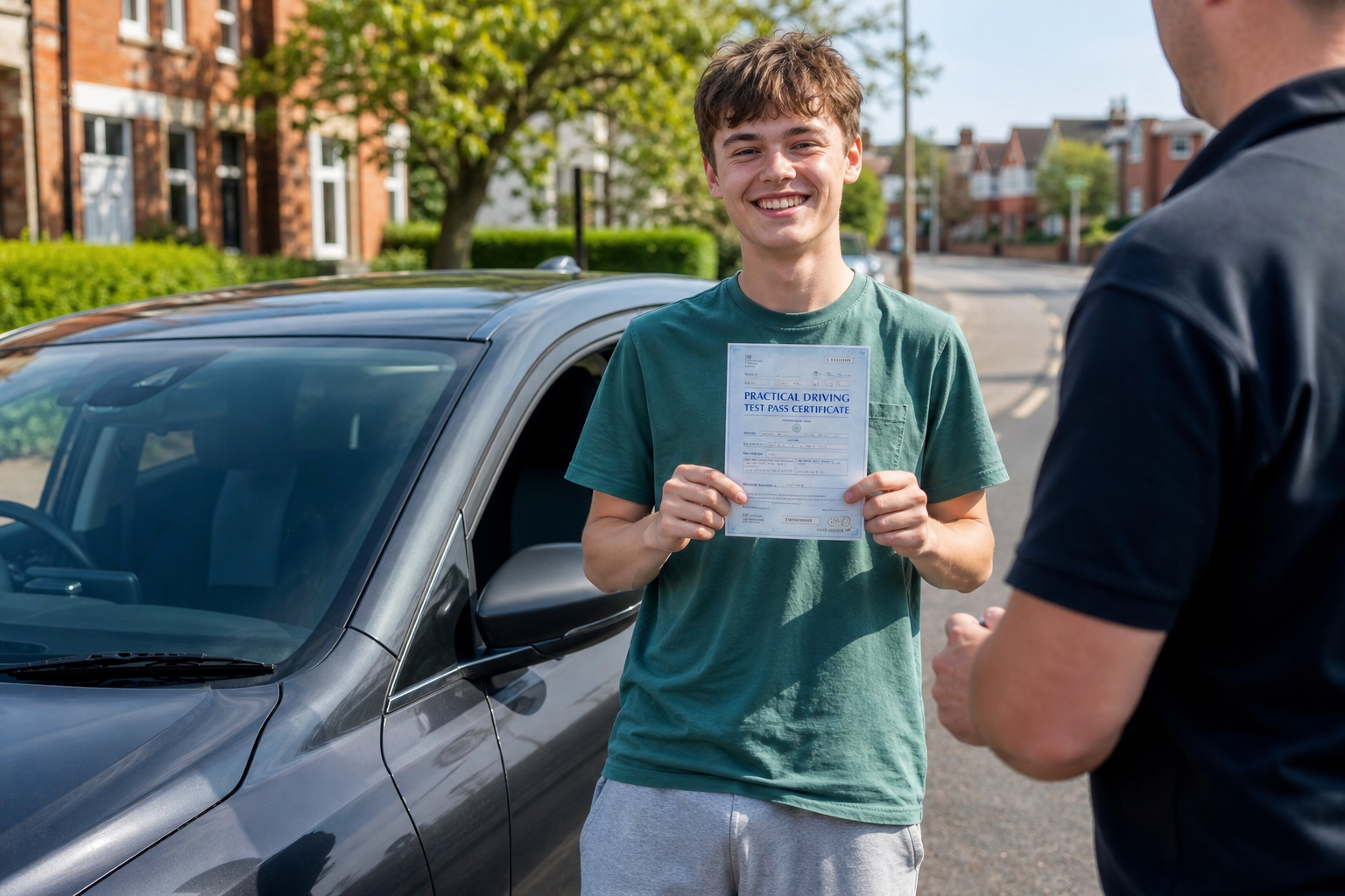 Student passing driving test in Derby